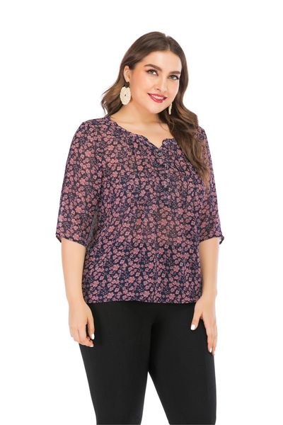 6xl plus size chiffon blouse womens t-shirt women summer v neck half sleeve floral print causal blouses irregular ladies tunic top, Black
6xl plus size chiffon blouse womens t-shirt women summer v neck half sleeve floral print causal blouses irregular ladies tunic top, Black