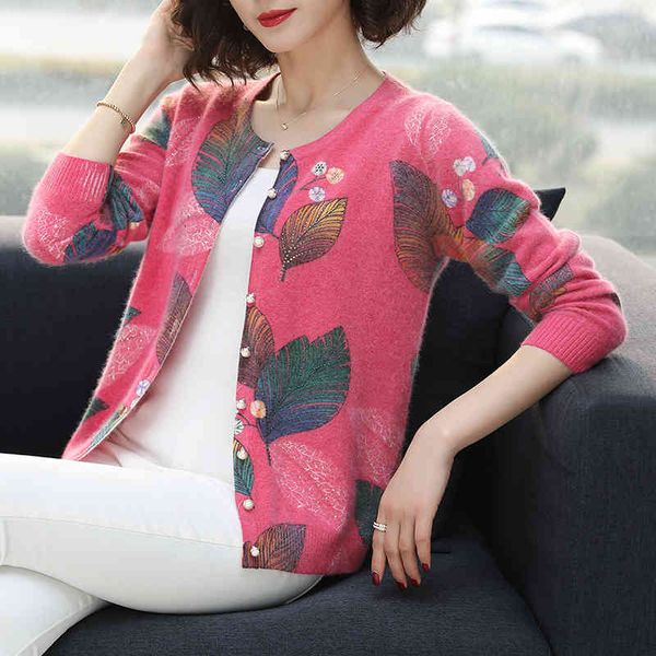 women's knits & tees fashion leaf print women knitted cardigan sweater o-neck buttons short jumper casual female ladies outwe, White
women's knits & tees fashion leaf print women knitted cardigan sweater o-neck buttons short jumper casual female ladies outwe, White