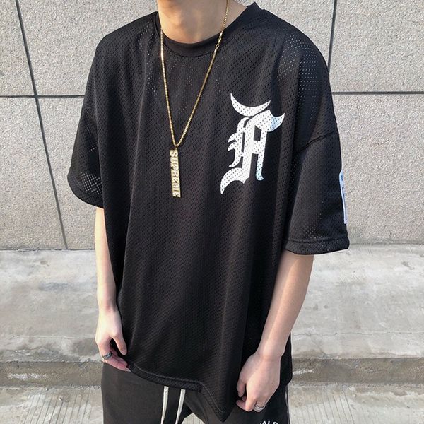 brand feel of god season 5 main line fog mesh short sleeve badge embroidery high street bieber same couple t-shirt, White;black
brand feel of god season 5 main line fog mesh short sleeve badge embroidery high street bieber same couple t-shirt, White;black