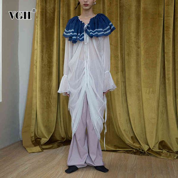 vgh vintage long shirt for women sailor collar long sleeve lace up bowknot hit color casual blouse female fashion new clothing 210421, White
vgh vintage long shirt for women sailor collar long sleeve lace up bowknot hit color casual blouse female fashion new clothing 210421, White