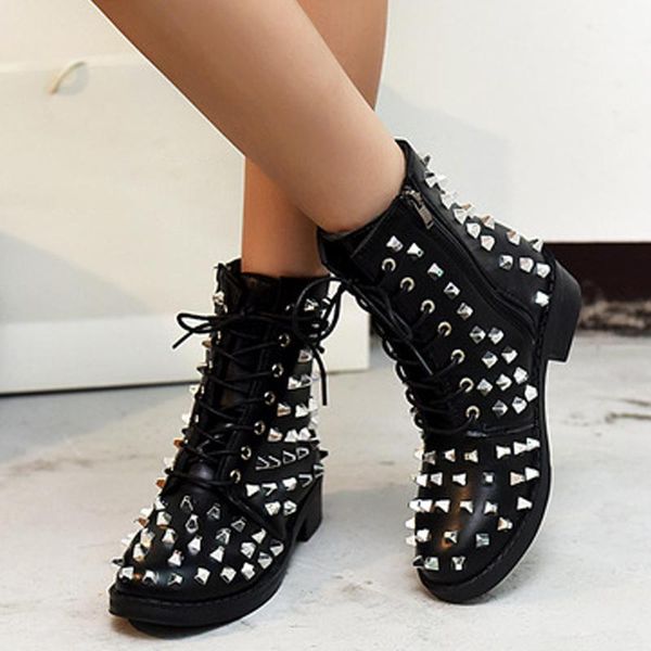 boots women's ankle pu zip lace-up rivet solid plus size female spring&autumn shoes fashion vintage mature ladies footwear, Black
boots women's ankle pu zip lace-up rivet solid plus size female spring&autumn shoes fashion vintage mature ladies footwear, Black
