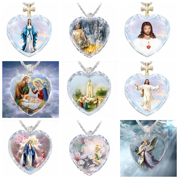 10pcs women jesus glass pendant necklace religious angel amulet jewelry gift on neck accessories, Silver
10pcs women jesus glass pendant necklace religious angel amulet jewelry gift on neck accessories, Silver