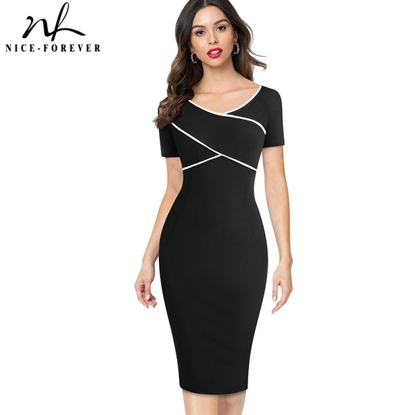 nice-forever elegant stripes patchwork work dresses business party bodycon women dress btyb519 210419, White
nice-forever elegant stripes patchwork work dresses business party bodycon women dress btyb519 210419, White