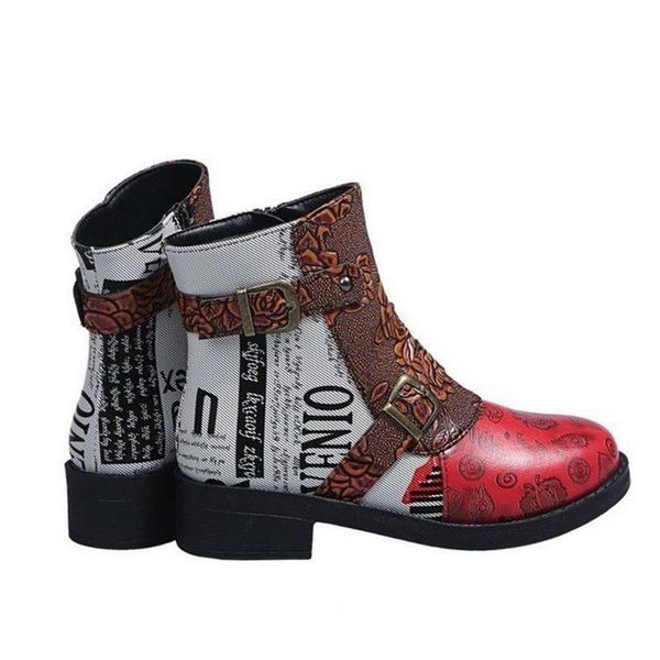 boots 2021 women's shoes fashion and elegant personality color matching pu printed double buckle all-match ethnic, Black
boots 2021 women's shoes fashion and elegant personality color matching pu printed double buckle all-match ethnic, Black