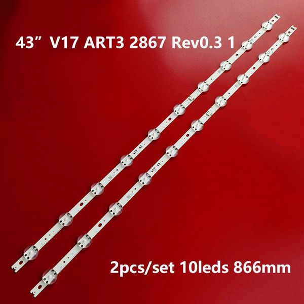 de retroiluminación led 10 lámpara para lg sung wei55v0 e74739 94v-0 43 "v17 art3 2867 tv 43lj614v 43340c 43uj670v 43uj6565 strips