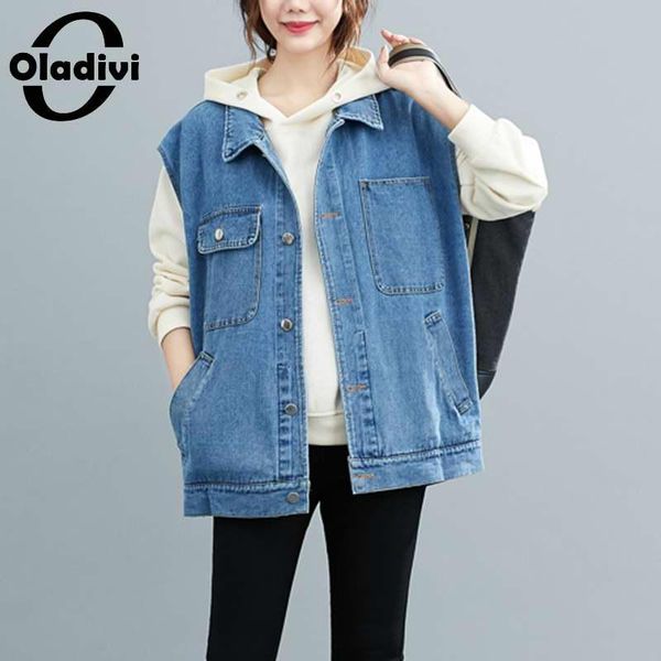 women's vests oladivi plus size women sleeveless denim coat fashion ladies casual loose jeans tank vest outerwear overcoats 5xl 4xl, Black;white
women's vests oladivi plus size women sleeveless denim coat fashion ladies casual loose jeans tank vest outerwear overcoats 5xl 4xl, Black;white