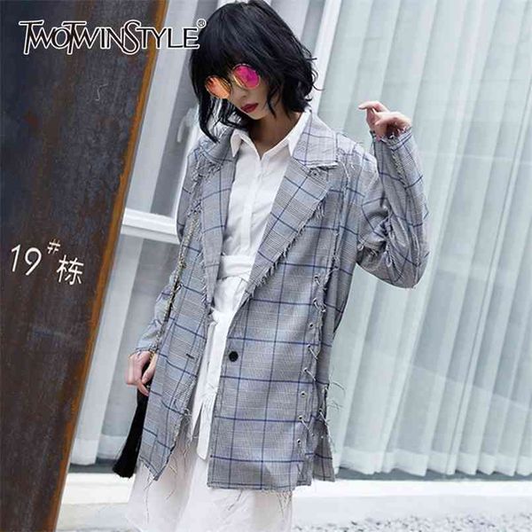 loose plaid print blazer for women notched long sleeve casual streetwear blazers female fashionable clothing 210524, White;black
loose plaid print blazer for women notched long sleeve casual streetwear blazers female fashionable clothing 210524, White;black
