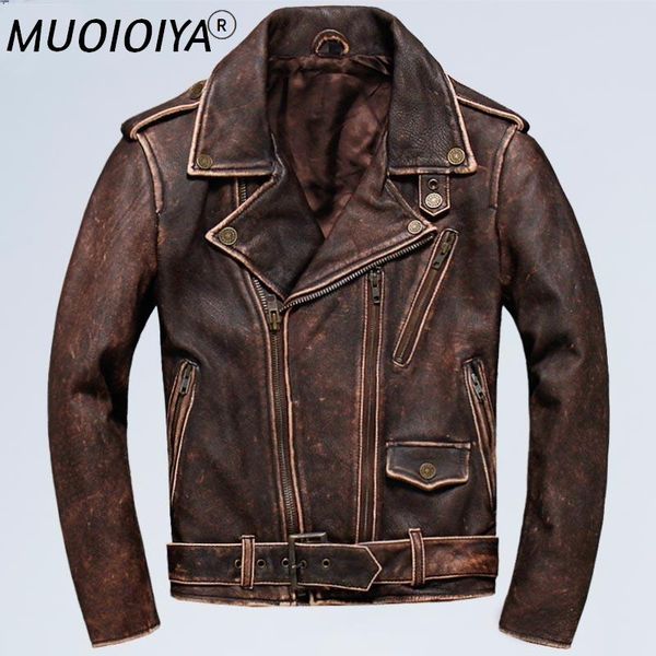 men's leather & faux men's genuine leathe jacket layer cowhide retro distressed motorcycle diagonal pull big lapel coat male, Black
men's leather & faux men's genuine leathe jacket layer cowhide retro distressed motorcycle diagonal pull big lapel coat male, Black