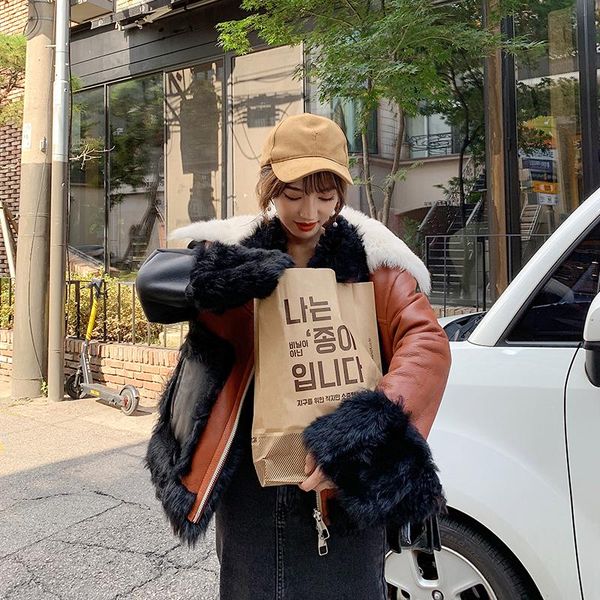 women's fur & faux natural sheep coat women genuine leather real jacket double-faced luxury shearling winter yy1780, Black
women's fur & faux natural sheep coat women genuine leather real jacket double-faced luxury shearling winter yy1780, Black