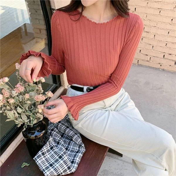 women's sweaters 2021 fall winter ruffles sweater ruched women high elastic solid female slim knitted flare sleeve pullovers, White;black
women's sweaters 2021 fall winter ruffles sweater ruched women high elastic solid female slim knitted flare sleeve pullovers, White;black