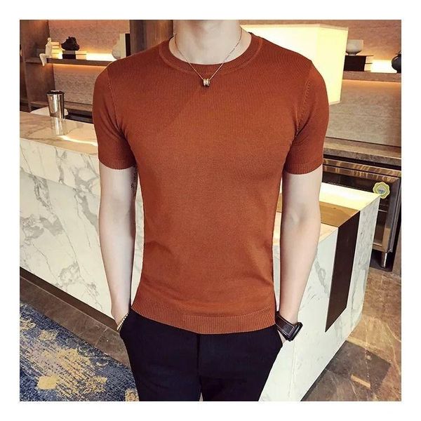 men summer fashion korean style short-sleeved o- neck t-shirt male solid color all-match sweater knitted tees s75 men's t-shirts, White;black
men summer fashion korean style short-sleeved o- neck t-shirt male solid color all-match sweater knitted tees s75 men's t-shirts, White;black