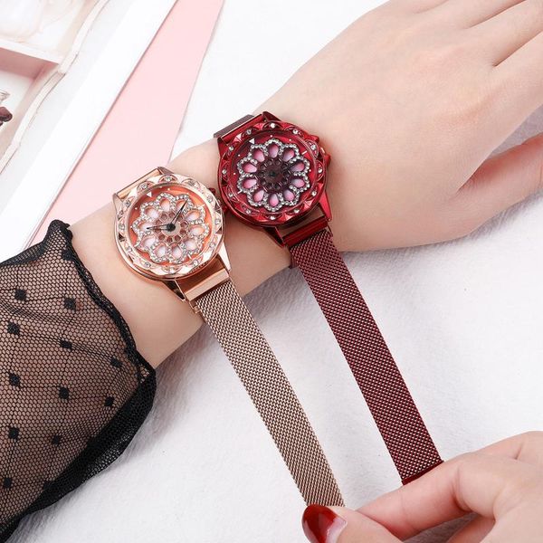 wj-8052 reloj de dama lucky flower dial rotating lady watch women quartz luxury diamond magnet mesh stainless wrist wristwatches, Slivery;brown
wj-8052 reloj de dama lucky flower dial rotating lady watch women quartz luxury diamond magnet mesh stainless wrist wristwatches, Slivery;brown