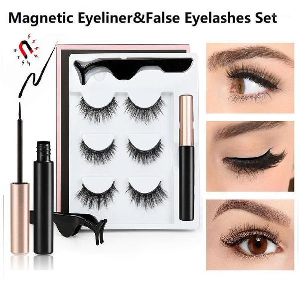 three pairs of 3d magnetic eyeliner liquid false eyelashes set magnet eyelash extension thick mink handmade1 
three pairs of 3d magnetic eyeliner liquid false eyelashes set magnet eyelash extension thick mink handmade1