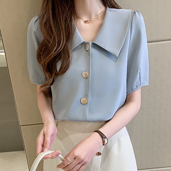 chemisier femme summer vintage woman clothes short sleeve chiffon shirt women blouse button korean style shirts clothes, White
chemisier femme summer vintage woman clothes short sleeve chiffon shirt women blouse button korean style shirts clothes, White