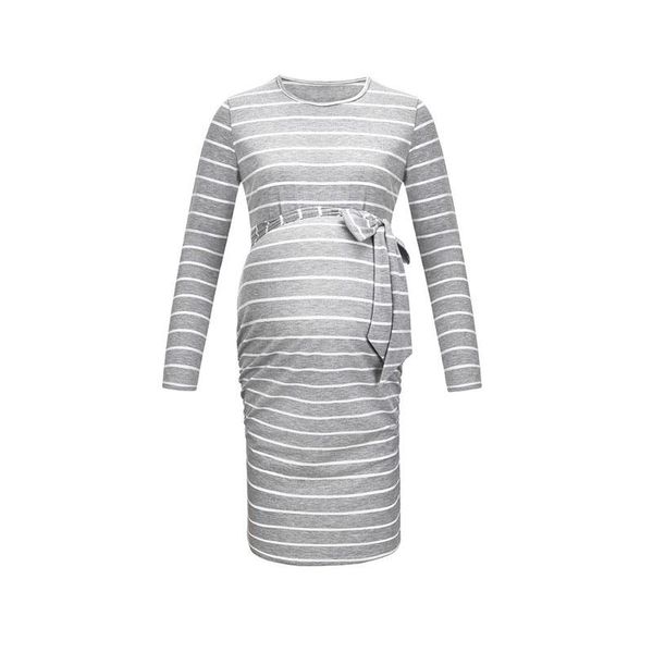 maternity dresses dress pregnant women's clothes autumn long-sleeved round neck striped waist multicolor plus size, White
maternity dresses dress pregnant women's clothes autumn long-sleeved round neck striped waist multicolor plus size, White