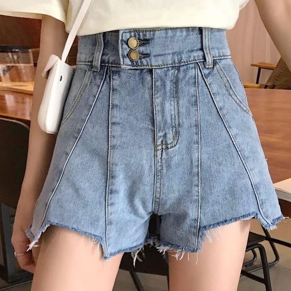 high-waist denim shorts women summer korean-style plus size loose wide-leg women's, White;black
high-waist denim shorts women summer korean-style plus size loose wide-leg women's, White;black