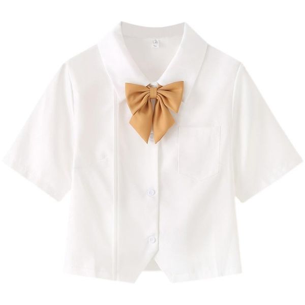 women's blouses & shirts oteele 2021 summer women bow tie black print lapel short sleeve female casual japan preppy style jk uniform, White
women's blouses & shirts oteele 2021 summer women bow tie black print lapel short sleeve female casual japan preppy style jk uniform, White