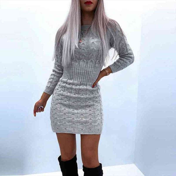 elegant solid color knitted mini dress women autumn winter long sleeve warm sweater dress slim party pencil dresses vestidos, Black;gray
elegant solid color knitted mini dress women autumn winter long sleeve warm sweater dress slim party pencil dresses vestidos, Black;gray