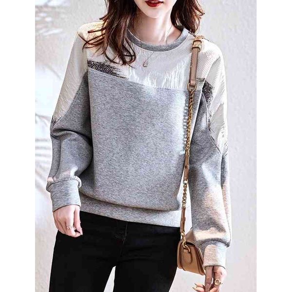 grey round neck sweater women's 2021 new coat spring and autumn thin fashion loose age reducing top, Black
grey round neck sweater women's 2021 new coat spring and autumn thin fashion loose age reducing top, Black