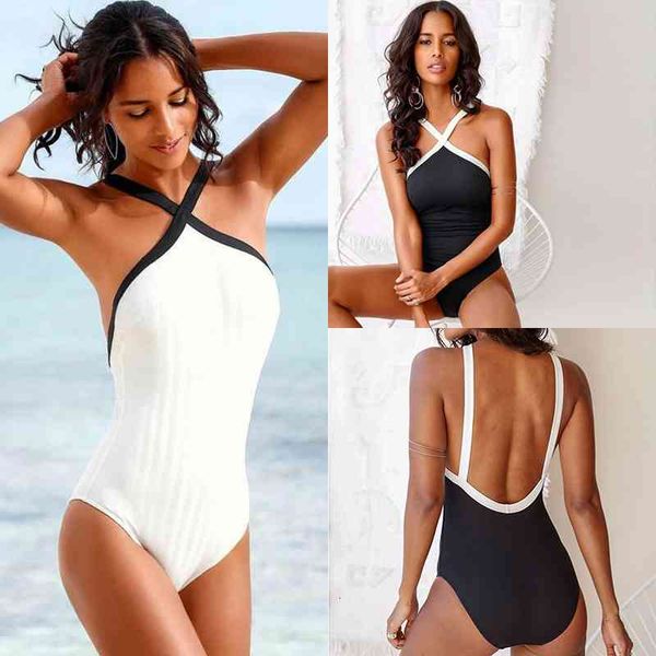 women's swimwear elegant swimsuit female black bathing suit summer beach wear white splice bodysuit slim fit 98hv, White;black
women's swimwear elegant swimsuit female black bathing suit summer beach wear white splice bodysuit slim fit 98hv, White;black