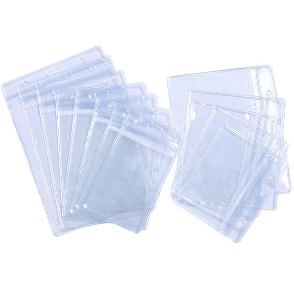 card holders 10pc protector sleeves transparent waterproof pvc case business holder cards multi-size protective, Brown;gray
card holders 10pc protector sleeves transparent waterproof pvc case business holder cards multi-size protective, Brown;gray
