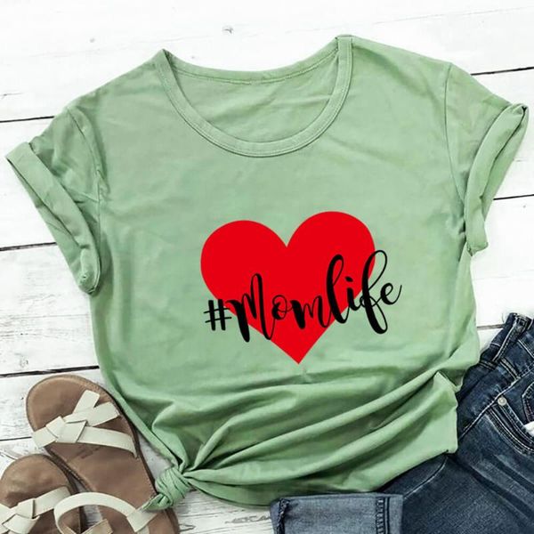 women's t-shirt momlife love heart print 100%cotton women mom life summer casual o-neck pullovers short sleeve tee mother's day gi, White
women's t-shirt momlife love heart print 100%cotton women mom life summer casual o-neck pullovers short sleeve tee mother's day gi, White