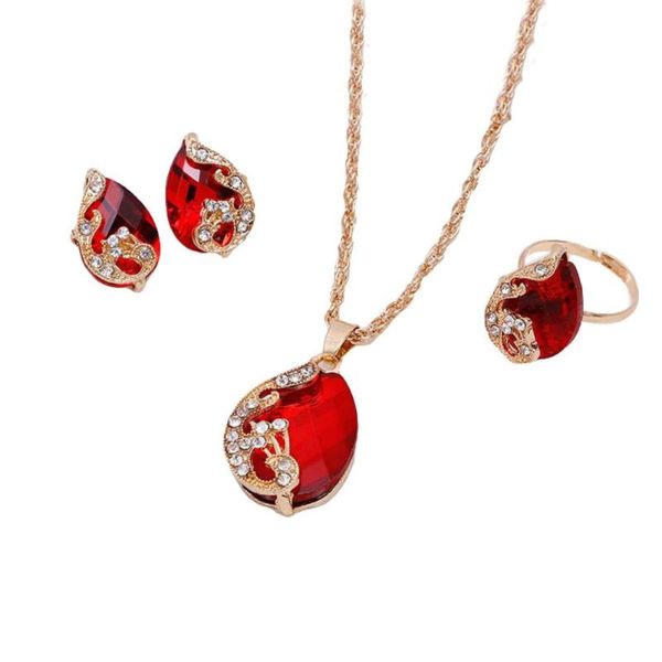 earrings & necklace women rhinestone peacock water drop pendant ring jewelry set, Silver
earrings & necklace women rhinestone peacock water drop pendant ring jewelry set, Silver