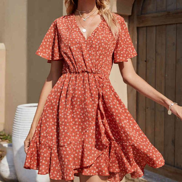 flower print boho dress women casual ruffled short beach summer dress vintage v neck mini floral dress 210415, Black;gray
flower print boho dress women casual ruffled short beach summer dress vintage v neck mini floral dress 210415, Black;gray