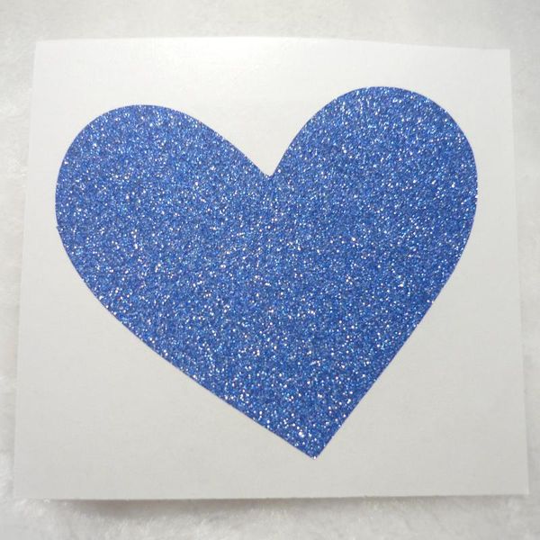 9x7.8cm beautiful elegant royal blue glitter heart sticker gift wrap