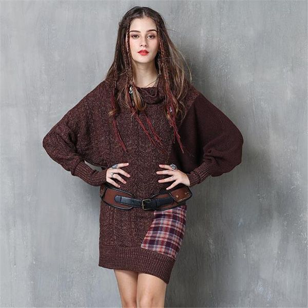 casual dresses autumn winter fashion bat sleeves loose sweaters women splice vintage wool sweater dress knit oversized pullover, Black;gray
casual dresses autumn winter fashion bat sleeves loose sweaters women splice vintage wool sweater dress knit oversized pullover, Black;gray