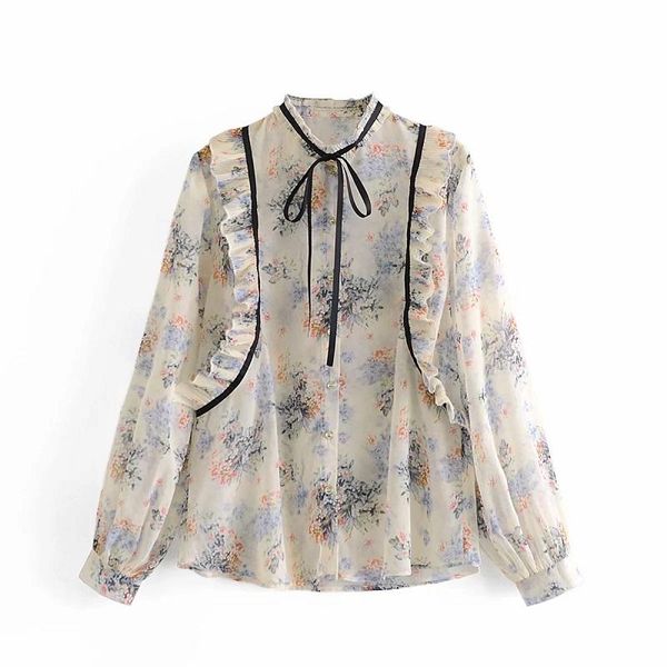 women's blouses & shirts blouse women ruffled pleated lace-up chiffon high street vintage flower printed fashion blusas mujer 2021 ca, White
women's blouses & shirts blouse women ruffled pleated lace-up chiffon high street vintage flower printed fashion blusas mujer 2021 ca, White