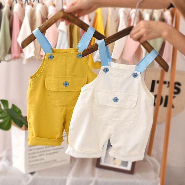boys suspenders 2021 summer korean baby shorts western style kids children pants p4330 jumpsuits, Blue