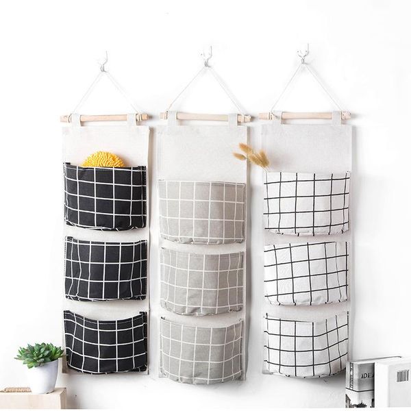 cotton linen 3 layer hanging storage bag home behind door wall debris organizers boxes & bins
cotton linen 3 layer hanging storage bag home behind door wall debris organizers boxes & bins