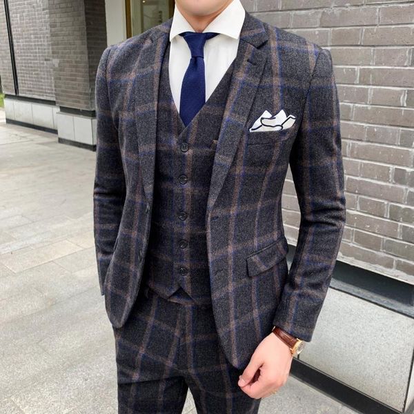 gzdeerax wool plaid wedding 3-piece luxury single breasted slim fit mens suits with pants fashion party man suit, White;black
gzdeerax wool plaid wedding 3-piece luxury single breasted slim fit mens suits with pants fashion party man suit, White;black