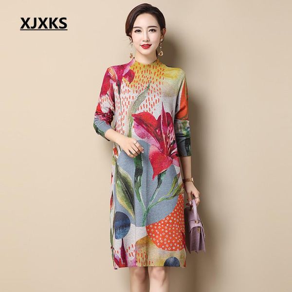 women turtleneck dress 2021 autumn winter high-end digital printing wool knitted long sweater pullover casual dresses, Black;gray
women turtleneck dress 2021 autumn winter high-end digital printing wool knitted long sweater pullover casual dresses, Black;gray