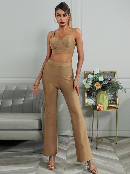 women's two piece pants deive teger v neck spaghetti strap crop long casual pieces set elegant party club chic clothing, White
women's two piece pants deive teger v neck spaghetti strap crop long casual pieces set elegant party club chic clothing, White