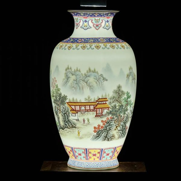jingdezhen ceramic pastel landscape vase big chinese style retro home living room decoration thin bodied porcelain vases
jingdezhen ceramic pastel landscape vase big chinese style retro home living room decoration thin bodied porcelain vases