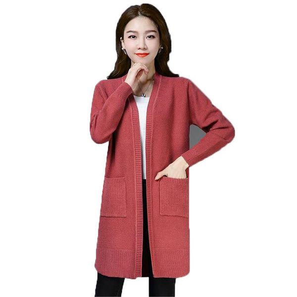 women's knits & tees knitted sweater women 2021 spring autumn loose khaki black wine red korean fashion long cardigans n1174, White
women's knits & tees knitted sweater women 2021 spring autumn loose khaki black wine red korean fashion long cardigans n1174, White