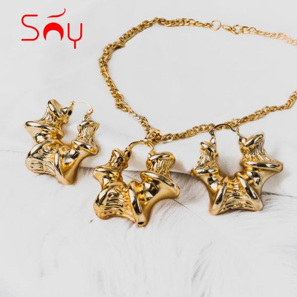 earrings & necklace sunny jewelry sets pendent copper selling large hollow style for women african nigeria wedding party gifts, Silver
earrings & necklace sunny jewelry sets pendent copper selling large hollow style for women african nigeria wedding party gifts, Silver