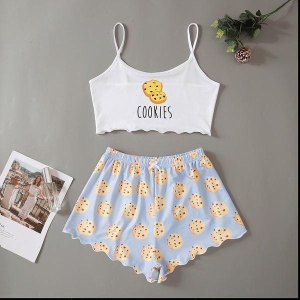 cute cookies print pajamas women sleepwear pyjama set sweet t shirts amp shorts summer pijama, Black;red
cute cookies print pajamas women sleepwear pyjama set sweet t shirts amp shorts summer pijama, Black;red