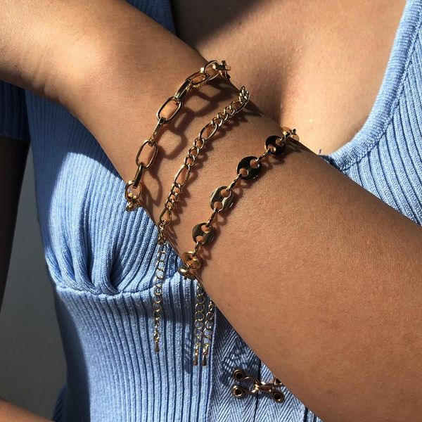 link, chain bohemian fashion bracelet alloy pig nose multilayer suit female sh135, Black
link, chain bohemian fashion bracelet alloy pig nose multilayer suit female sh135, Black