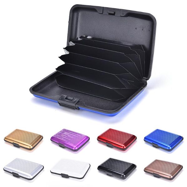 card holders 1 pc aluminum bankcard blocking hard case wallet anti-rfid scanning protect holder drop, Brown;gray
card holders 1 pc aluminum bankcard blocking hard case wallet anti-rfid scanning protect holder drop, Brown;gray