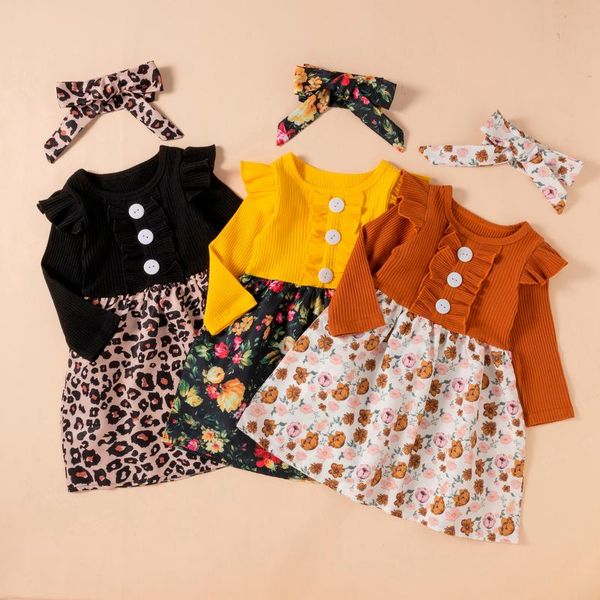 clothing sets toddler kid baby girls dress ribbed ruffled splice floral leopard party princess long sleeve o-neck kids clothes vestidos, White
clothing sets toddler kid baby girls dress ribbed ruffled splice floral leopard party princess long sleeve o-neck kids clothes vestidos, White