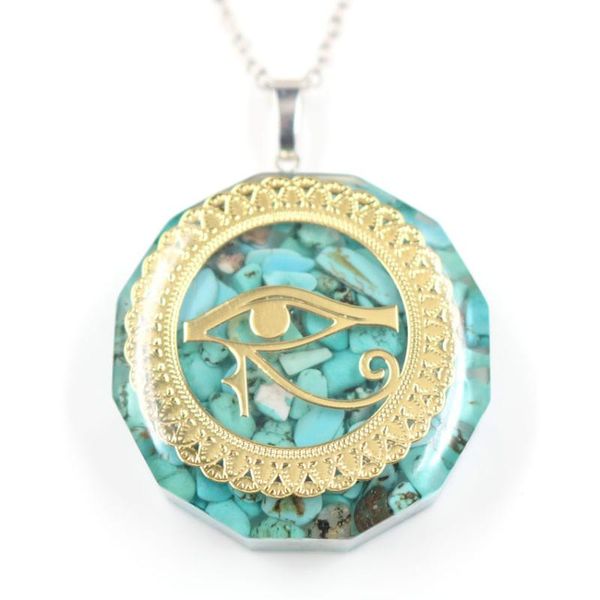 pendant necklaces fysl light yellow gold color eye of horus green turquoises stone and resin orgone energy necklace round jewelry, Silver
pendant necklaces fysl light yellow gold color eye of horus green turquoises stone and resin orgone energy necklace round jewelry, Silver