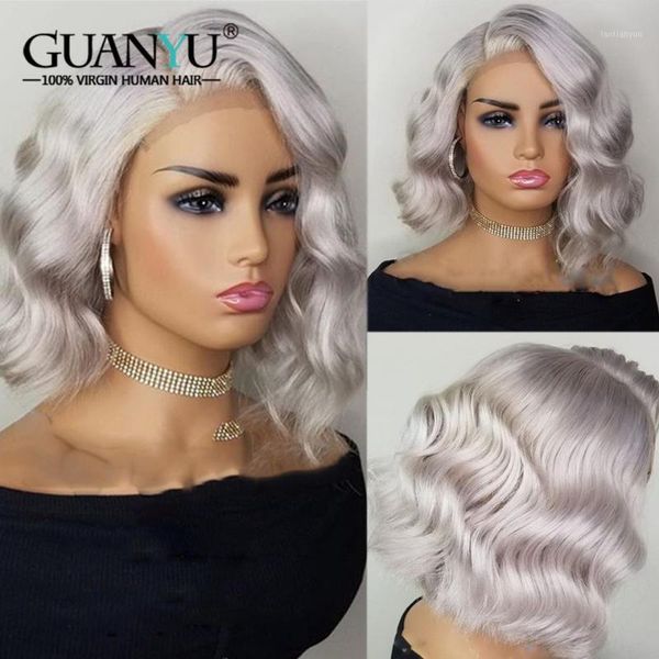 grey human hair wig 13x4 brazilian remy pre plucked glueless sliver gray short bob lace front wigs for women1, Black;brown
grey human hair wig 13x4 brazilian remy pre plucked glueless sliver gray short bob lace front wigs for women1, Black;brown