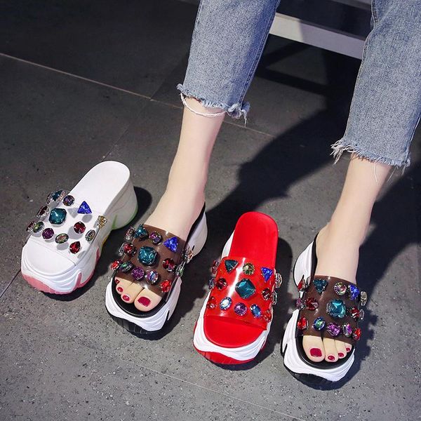 slippers glitter slides flat shoes female house platform shose women increased internal heeled mules fashion pantofle jelly, Black
slippers glitter slides flat shoes female house platform shose women increased internal heeled mules fashion pantofle jelly, Black
