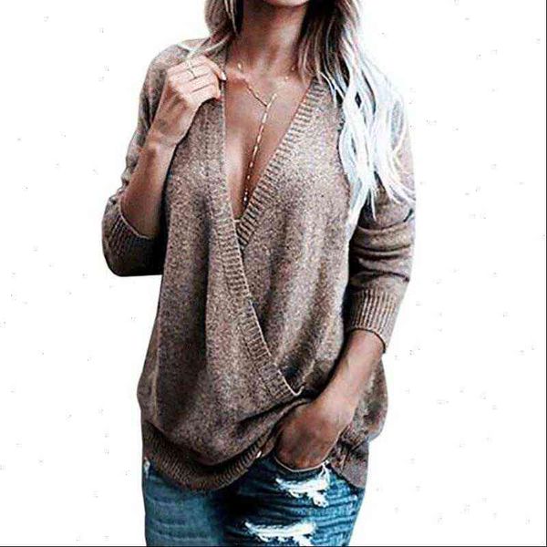 autumn deep v neck knitwear womens sweater loose jumper plus size pullover winter for, White;black
autumn deep v neck knitwear womens sweater loose jumper plus size pullover winter for, White;black