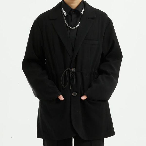 men's clothing | 2021 autumn product loose korean design sense minority leisure waistline drawstring suit jacket suits & blazers, White;black
men's clothing | 2021 autumn product loose korean design sense minority leisure waistline drawstring suit jacket suits & blazers, White;black
