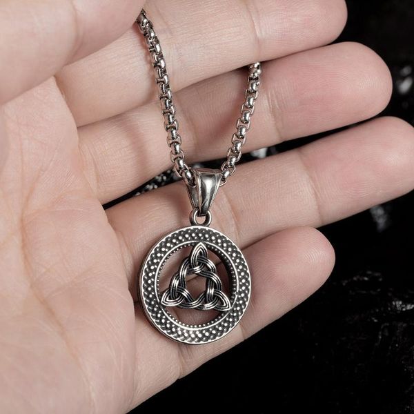 pendant necklaces punk fashion personality street trend titanium steel necklace men's retro creative round hollow triangle, Silver
pendant necklaces punk fashion personality street trend titanium steel necklace men's retro creative round hollow triangle, Silver