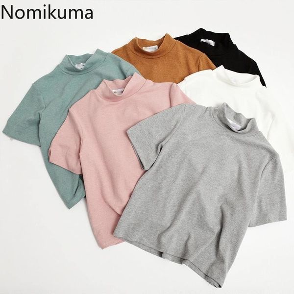 nomikuma solid color basic t shirts women half turtleneck short sleeve tshirts female casual fashion sweet camisetas femme 210514, White
nomikuma solid color basic t shirts women half turtleneck short sleeve tshirts female casual fashion sweet camisetas femme 210514, White